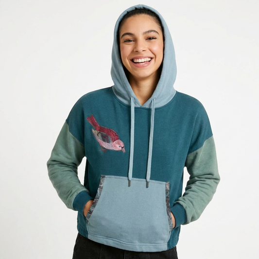 Crop Hoodie Teal/Blue