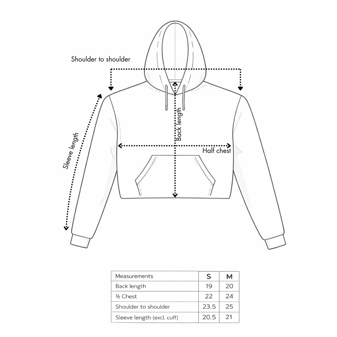 Crop Hoodie Black/Grey